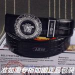 AAA Versace Medusa Head Black Leather Belt - SS Buckle